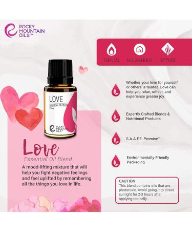 Rocky Mountain Oils Love Essential Oil Blend 15ml - 100% Pure Natural Aromatherapy Oil for Skin Care & Massage - Warm Floral Fruity Aroma - Buy Online on GoSupps.com