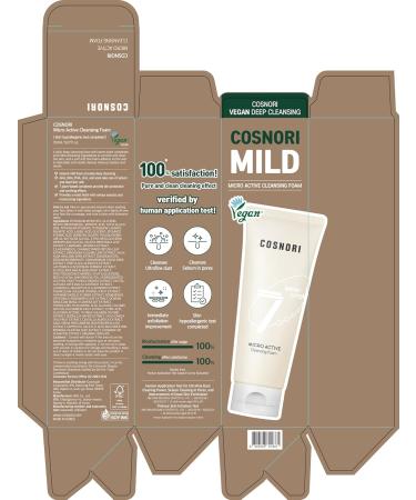 COSNORI Micro Active Cleansing Foam | Vegan Face Cleanser with 7 Plant Extracts | Non-Irritating Skin Soothing Daily Wash - 5.07 fl oz - Buy Online on GoSupps.com