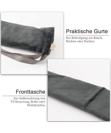 Kufl Long Rubber Hot Water Bottle with Grey Cover for Neck Shoulder & Stomach Relief - International Shipping Available - Buy Online on GoSupps.com