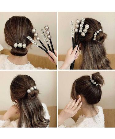 Flower Hairpin Set - 4 Pieces Lazy Flower Hair Clips for Bun & French Twist Hairstyles | Women's Hair Accessories - Buy Online on GoSupps.com