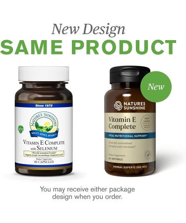 Nature's Sunshine Vitamin E Complete with Selenium 60 Softgels | Powerful Antioxidant Supplement - Buy Online on GoSupps.com