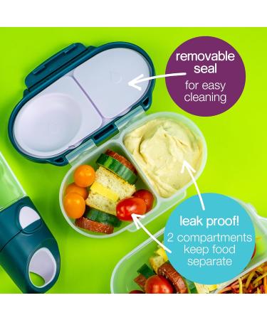 b.box Strawberry Shake Reusable Food Storage Container with 2 Sealed Compartments and Clip - Perfect Snack Box for Kids - Buy Online on GoSupps.com