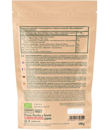 Organic Whole Cloves - 100 g. 100% Pure and Natural Sun Dried Nails to Flavor Meat Dishes and Desserts like Gingerbread. - Buy Online on GoSupps.com