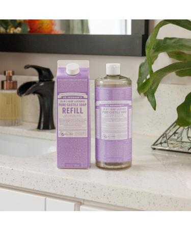 Dr. Bronner's 32oz Pure-Castile Liquid Soap - Lavender | Eco-Friendly 18-in-1 Uses Regenerative Organic Oils Less Plastic Refill - Buy Online on GoSupps.com