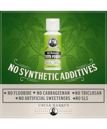 Uncle Harry's All Natural Tooth Powder | Remineralizing & Whitening Toothpaste for Sensitive Teeth | Alkalizing Gum Health & Fresh Breath (2 oz - Buy Online on GoSupps.com
