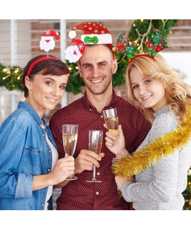 Christmas Headbands 5PCS for Kids & Adults - Holiday Party Costume Accessories with Reindeer Antlers, Santa Hat, Snowman & Tree Design - Festive Photo Booth Prop - Buy Online on GoSupps.com