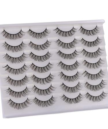 Outopen 14 Pairs D Curl Faux Mink False Eyelashes - 3D Fluffy Wispy Volume Pack - Buy Online on GoSupps.com