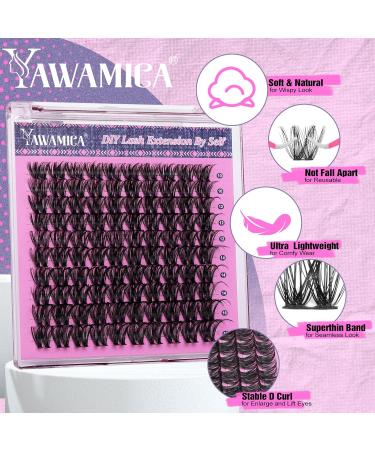 Yawamica Lash Clusters Kit - 100pcs Wispy Eyelash Extensions (10-16mm) | DIY Lash Extension with Bond Seal & Tweezers - International Shipping Available - Buy Online on GoSupps.com
