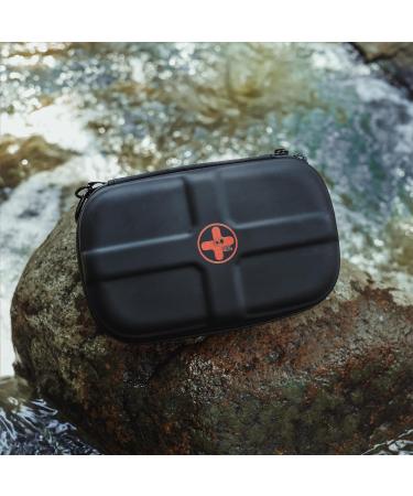 Rhino Rescue Mini First Aid Kit - Small Waterproof Portable Emergency Essentials for Camping Travel Car & Home - Ideal for Students & Outdoor Adventures (Black) - Buy Online on GoSupps.com