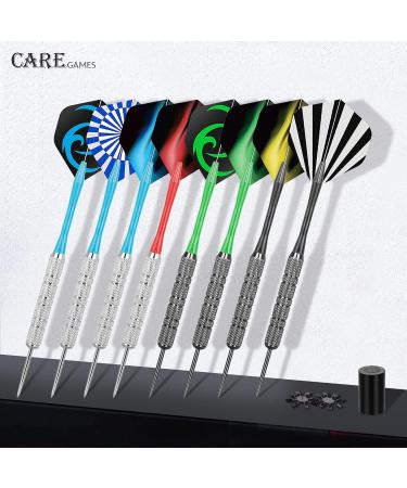 CareGames Steel Darts Set - 12 Packs with Plastic Shafts, Extra Flights, Sharpener & Protectors - Buy Online on GoSupps.com