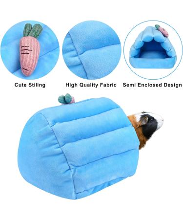 Upgraded Hamster House Hammocks Blue Guinea Pig Bed Hideout Mouse Rat Cozy Beds Small Animal House Winter Warm Nest Sleeping House for Hamster Guinea pig Ferret Hedgehog Chinchilla (Blue) - Buy Online on GoSupps.com