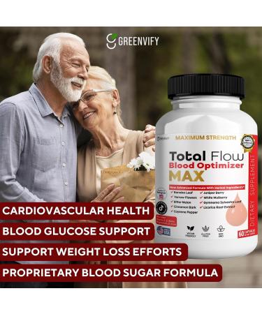 GREENVIFY Total Flow Blood Optimizer Max 60 Veggie Capsules Blood Support Supplement with Vitamins & Herbs (1) - Buy Online on GoSupps.com