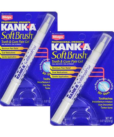 Kank-A Soft Brush Tooth & Gum Pain Gel - 0.07 oz, Pack of 2