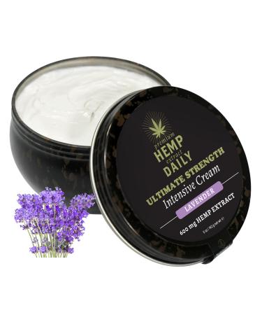 Earthly Body Premium Hemp Extract Daily Ultimate Cream - Menthol Argan Jojoba Rosehips - Lightweight Fast-Absorbing Moisturizing Topical Lotion with Essential Oils - Lavender Single 5oz Lavender 5 Ounce (Pack of 1)