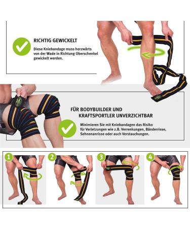 C.P.Sports Kniebandage 200cm-250cm - Velcro-Free Strength Training & Bodybuilding Support for Men & Women - Best for Powerlifting & Weightlifting - Buy Online on GoSupps.com