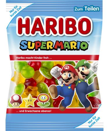 Haribo Super Mario Special Edition Fruit Gum with Foam Sugar 175g Mixed Fruits 175 g (1 pack)