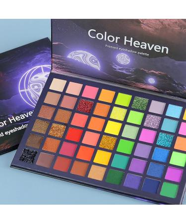 BAISEN DIARY 54 Colorful Eyeshadow Palette - Neon Shimmer Matte Glitter | Waterproof, Long Lasting, Highly Pigmented | Makeup Gift Set - Buy Online on GoSupps.com