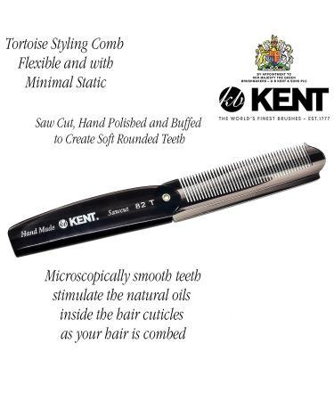 Kent 82T 4 Graphite Folding Pocket Comb for Men - Fine Tooth Hair Comb for Everyday Grooming - Beard and Mustache Styling Tool - Made in England - Buy Online on GoSupps.com