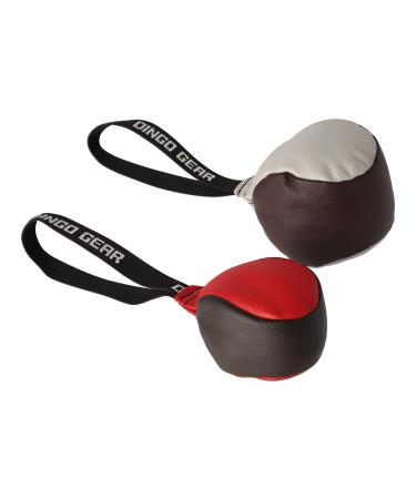 Dingo gear dog toy soft ball with a grip made of real scar leather for biting training for puppies dogs 2 pieces: 8 cm + 11 cm S10034 set: 8 cm + 11 cm multi -colored