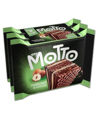 My Motto Hazelnut & Cocoa Wafer Biscuits 80% Cream 30 Individual Wrapped Wafers (34g each) Bulk Biscuits Box Back to School Snack