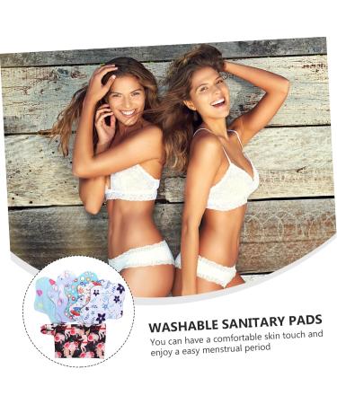 Hemoton 6Pcs Washable Bamboo Charcoal Cloth Menstrual Pads - Reusable Period Pads for Nursing Mothers - Buy Online on GoSupps.com