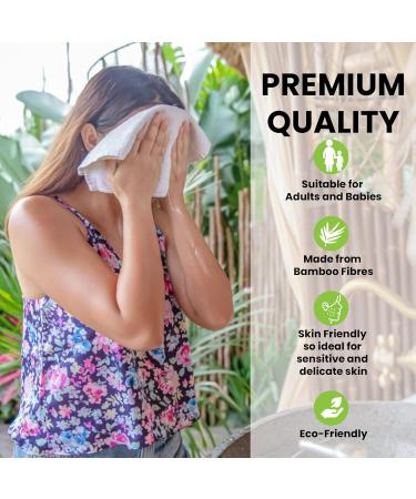ACLEARTH White Bamboo Wash Cloths (6 pc) | Soft Face Wash Cloth Set for Sensitive Skin | Makeup Removal | 25 x 25cm | Ideal for Adults, Babies, and Kids - Buy Online on GoSupps.com