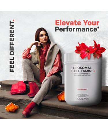 Codeage L-Glutamine Powder 5000mg - Vegan Non-GMO Amino Acid Supplement for Gut Health & Muscle Support - 3-Month Supply Liposomal Delivery 16.67 oz - Buy Online on GoSupps.com