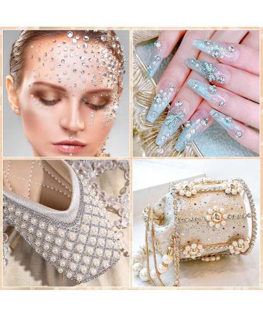 Self Adhesive Pearls and Rhinestones Stickers - Shynek Stick on Gems for Hair, Face, Makeup, Crafts - 1982pcs in 6 Sizes - Buy Online on GoSupps.com