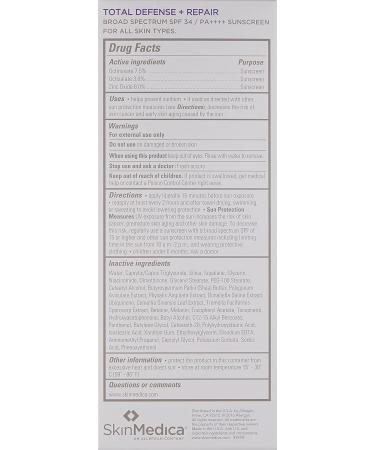 SkinMedica Total Defense + Repair SPF 34 Sunscreen 2.3 oz - Broad Spectrum Protection - Buy Online on GoSupps.com