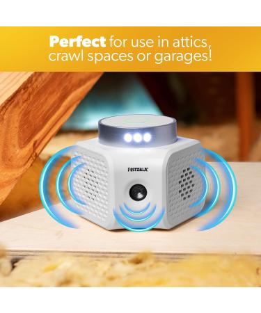 Pestzilla Ultrasonic Pest Repeller 2 Pack - Humane Mouse & Rat Deterrent with Ultrasound and LED Strobe Lights - Buy Online on GoSupps.com