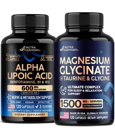 NUTRAHARMONY Alpha Lipoic Acid & Magnesium Glycinate with Glycine Capsules