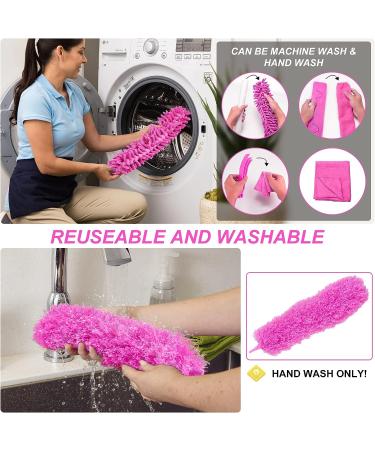 15PCS Microfiber Feather Duster Set with Extension Pole - Washable & Bendable Dusters for High Ceiling Fan, Blinds, Cars, Furniture - Cleaning Tools Kit in Pink - Buy Online on GoSupps.com