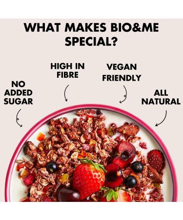  Bio&Me Bio&Me - Granola Variety Pack | Apple & Cinnamon Cocoa & Hazelnut Super Berries and Seeds & Nuts | Vegan No Added Sugar Gut Goodness | Pack of 4 x 360g - Buy Online on GoSupps.com