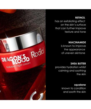 Rodial Dragon's Blood Hyaluronic Night Cream 1.7 Fl Oz - Intensely Hydrating Night Moisturizer - Buy Online on GoSupps.com