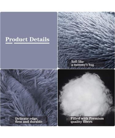 MFOX Calming Dog Bed for Large Dogs | Comfortable Faux Fur Donut Cuddler | Up to 100lbs | X-Large (Grey) - 32 x 24 - Buy Online on GoSupps.com