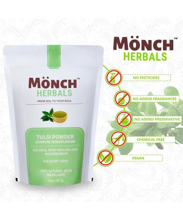 Tulsi Powder for Skin & Hair Care | 100% Natural Holy Basil - Ayurvedic 227g - Buy Online on GoSupps.com