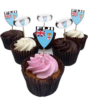 Fiji Flag Rugby Ball Food & Cupcake Picks Toppers Party Decorations (14 Pack) - Buy Online on GoSupps.com