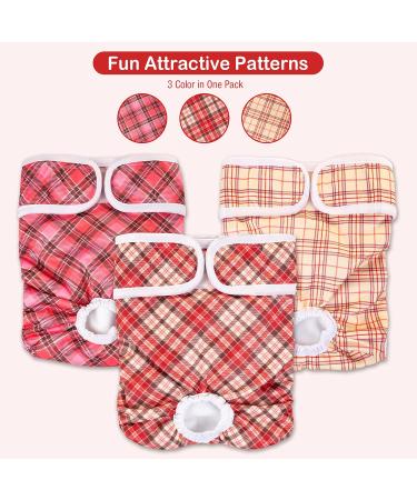 Soft Reusable Dog Diapers for Bitches - High-Suction Incontinence Pants 3-Pack (Pattern 4 M) - International Shipping Available - Buy Online on GoSupps.com