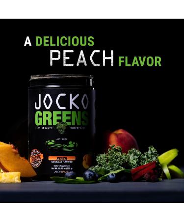 Jocko Fuel Greens Powder (Peach Flavor) - Greens & Superfood Powder for Healthy Green Juice - Keto Friendly with Spirulina  Chlorella  Digestive Enzymes  & Probiotics - 30 Servings - Buy Online on GoSupps.com