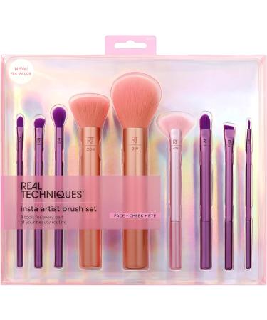 Real Techniques Insta Artist Brush Kit Face Cheek & Eye Brush Set Makeup Brush Kit For Foundation Blush Bronzer Concealer & Eyeshadow Professional Quality Makeup Tools 9 Piece Set - Buy Online on GoSupps.com
