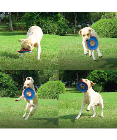 CAISHOW Dog Toy & Dog Ball Dog Disc 9 Inch Dog Frisbee Dog Flying Discs Training Toy Nylon Frisbee Apply To Throwing Catching Floats In Water & Safe Loading Food & Water (BLUE+GREEN) Z.BLUE+GREEN - Buy Online on GoSupps.com