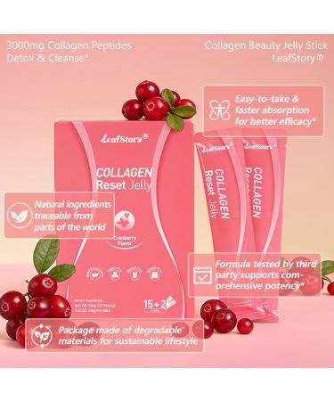 LeafStory Collagen Reset Jelly Supplement 15+2 Sticks Support Gut & Digestive Health - Buy Online on GoSupps.com