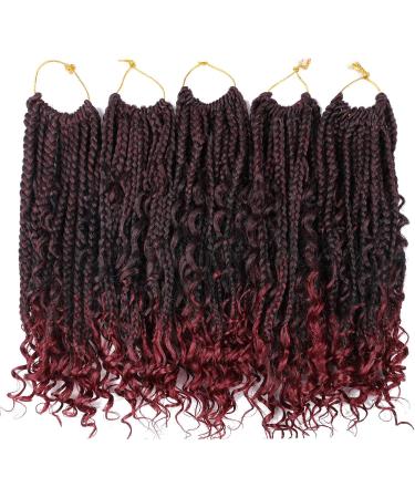 Box Braids Curly Ends Box Braid Crochet Hair Prelooped Synthetic Crochet Braids (14inch T118) - Buy Online on GoSupps.com