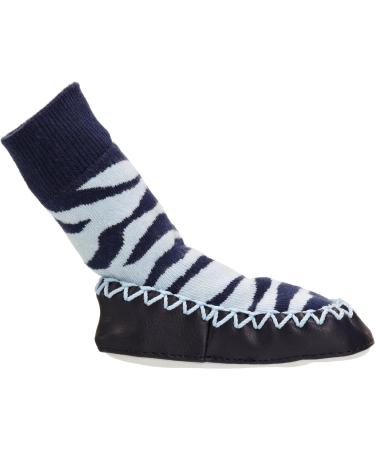 Mocc Ons Washable Leather Sole Slipper Socks - 12-18 Months Zebra Stripe - Buy Online on GoSupps.com