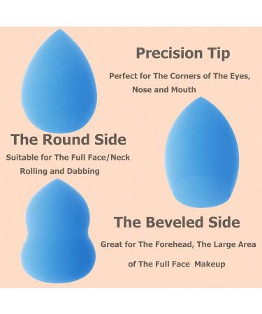 TCPENG Makeup Sponge for Blending Liquid Foundation Cream & Powder - Easy to Clean Super Soft & Non Latex Beauty Blender Concealer Applicator (3 Pack Blue) - Buy Online on GoSupps.com