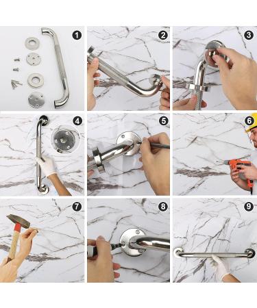 2 Pack 16 Inch Anti-Slip Bathroom Grab Bar  LONVICHTT Stainless Steel Shower Handle  Knurled Safety Hand Rail  Support Balance Armrest  Elderly  Pregnant  Children  Handicap Senior Assist Bath Handle 16 Inch Shower Grab Bars - Buy Online on GoSupps.com