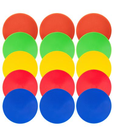 Aryjmz Spot Markers 9 Inch Non Slip Rubber Floor Markers Flat Field Cones Poly Dots for Soccer Basketball Sports Speed Agility Training and Drills 9Inch 15pcs