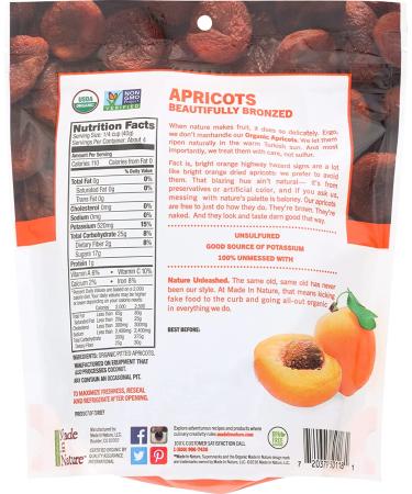Made In Nature Organic Dried Apricots 6 oz - Unsulfured, Non-GMO - Buy Online on GoSupps.com