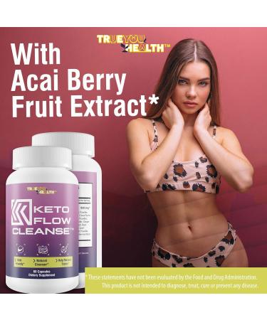 Keto Flow Cleanse - Natural Detox Aid for Energy & Gut Health | Keto Pills with Acai & Probiotics - Support Waste Elimination Worldwide - Buy Online on GoSupps.com