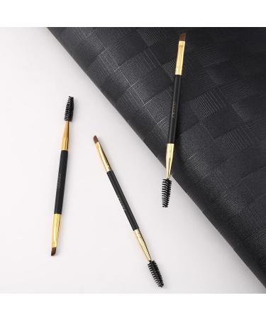 Docolor Eyebrow Brush Duo | Professional Angled Eye Brow Brush Set | Lining and Shaping Brows | Spoolie for Brows or Lashes | Black 3PCS - Buy Online on GoSupps.com